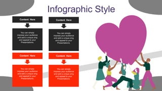 Infographic Style
Content Here
You can simply
impress your audience
and add a unique zing
and appeal to your
Presentations.
Content Here
You can simply
impress your audience
and add a unique zing
and appeal to your
Presentations.
Content Here
You can simply
impress your audience
and add a unique zing
and appeal to your
Presentations.
Content Here
You can simply
impress your audience
and add a unique zing
and appeal to your
Presentations.
 