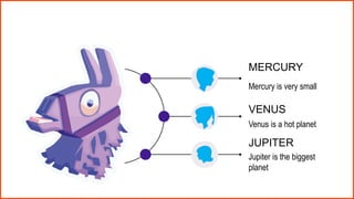 PHYSICAL EXAMINATION
MERCURY
Mercury is very small
JUPITER
Jupiter is the biggest
planet
VENUS
Venus is a hot planet
 