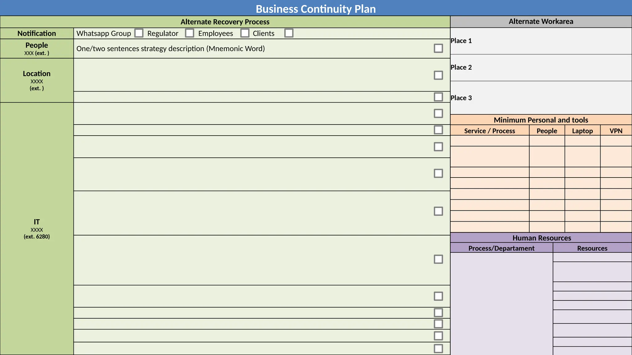 Plantilla BCP - Plan de continuidad del negocio | PPTX
