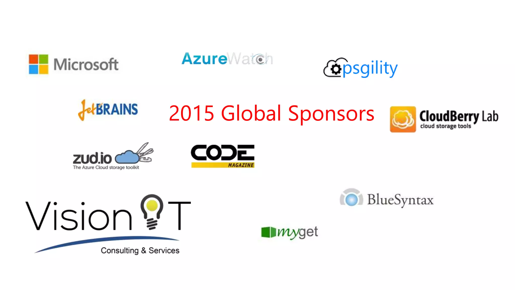 2015 Global Sponsors
 