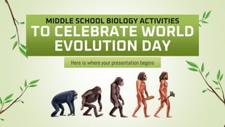MIDDLE SCHOOL BIOLOGY ACTIVITIES
TO CELEBRATE WORLD
EVOLUTION DAY
Here is where your presentation begins
 