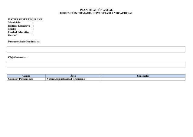 formato para planificacion de clases