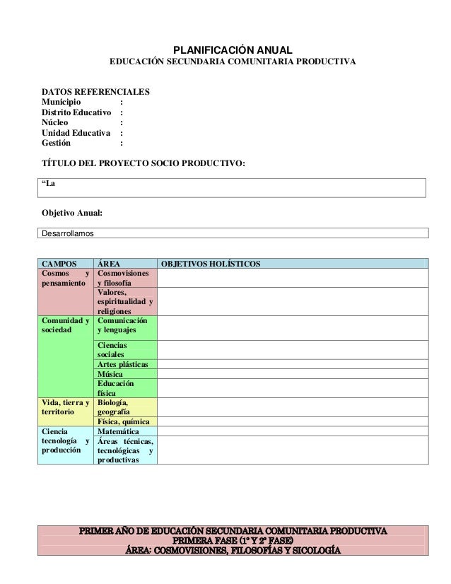 formato para planificacion de clases