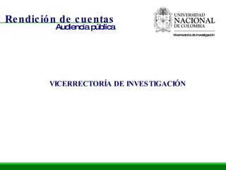 VICERRECTORÍA DE INVESTIGACIÓN Vicerrectoría de Investigación 