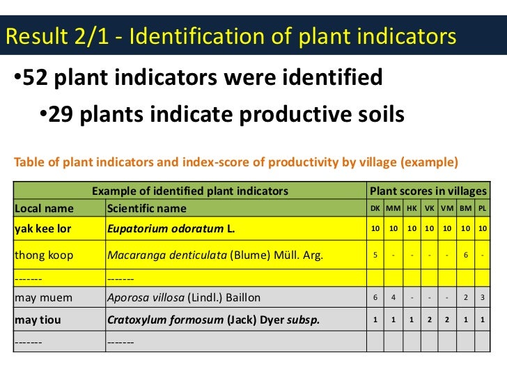 Exploring plant indicators for soil quality assessment in Laos impro…