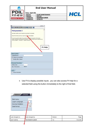 SAP Plant Maintenance Training Material | www.sapdocs.info
