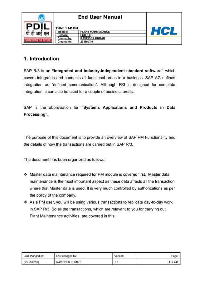 SAP MAINTENANCE TRAINING visual data 3