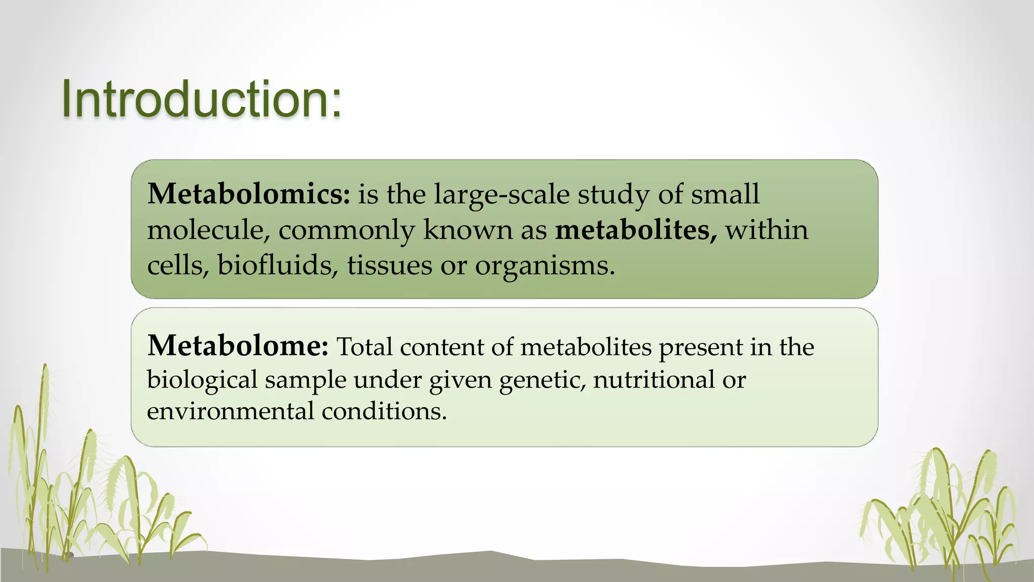 Plant metabolomics | PPTX