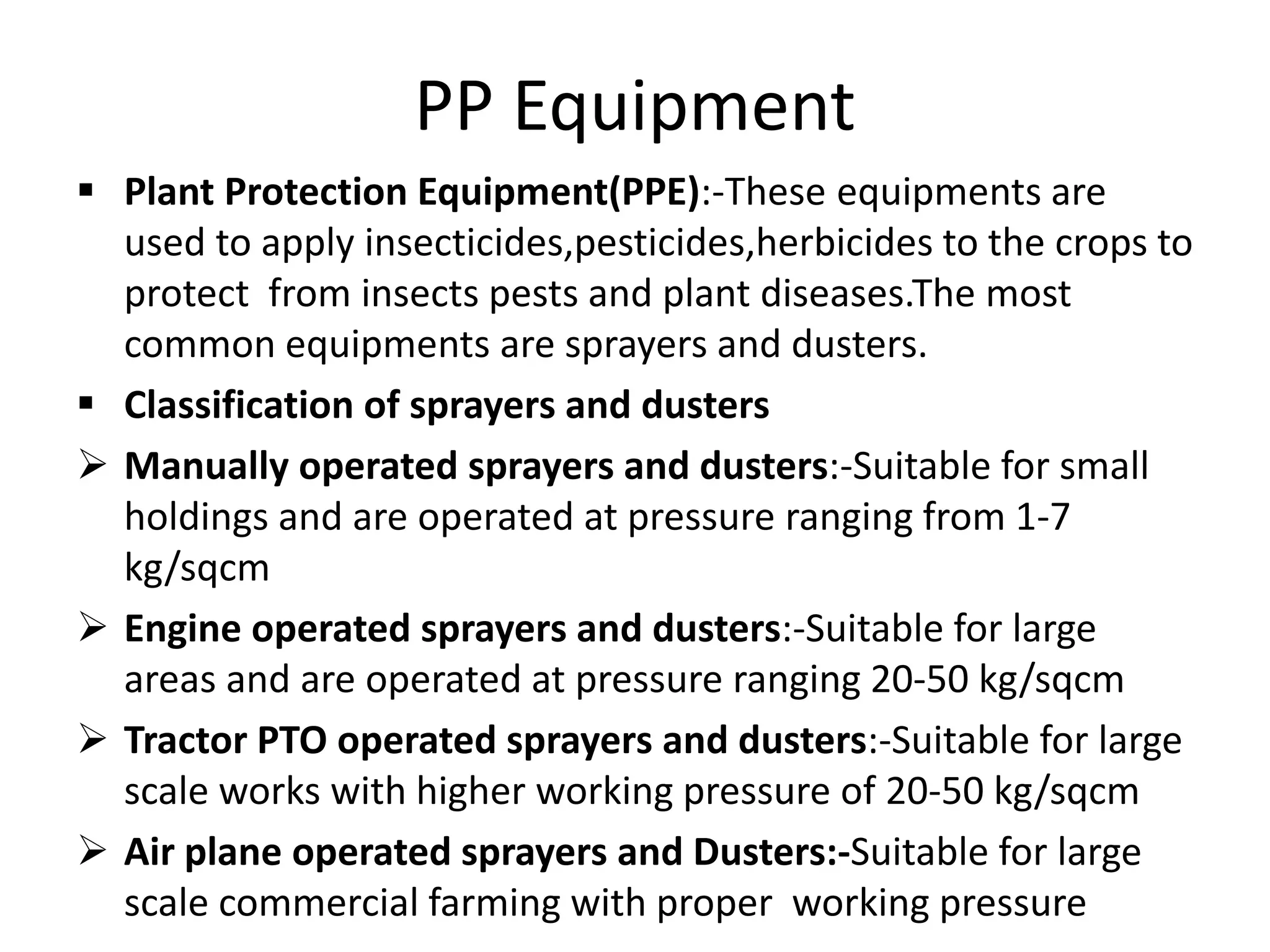 Plant protection equipment