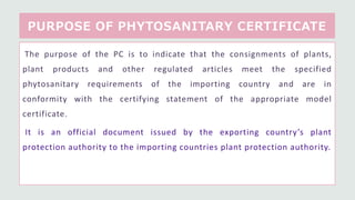 Plant quarantine and phytosanitary certification