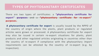 Plant quarantine and phytosanitary certification