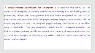 Plant quarantine and phytosanitary certification