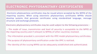 Plant quarantine and phytosanitary certification