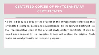 Plant quarantine and phytosanitary certification