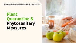 Plant
Quarantine &
Phytosanitary
Measures
#ENVIRONMENTAL POLLUTION AND PROTECTION
 