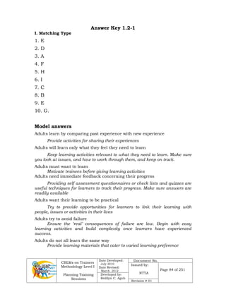 Plan training sessions | PDF