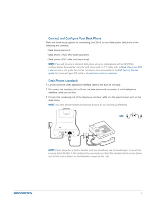 Plantronics cs540 user guide | PDF