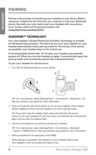 Plantronics voyager 520 user guide