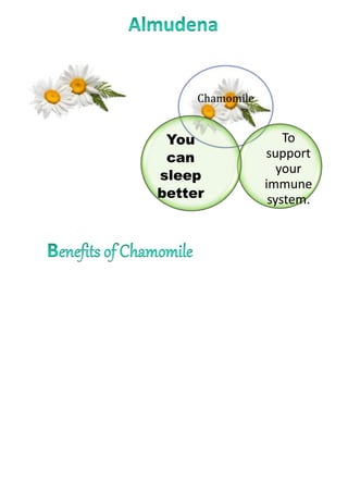 Chamomile
To
support
your
immune
system.
You
can
sleep
better
 