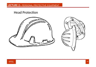 LECTURE 1:- PLANT HAZARDS
LECTURE 2:- PERSONAL PROTECTIVE EQUIPMENT
Head Protection
DTEL 78
 