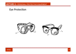 LECTURE 1:- PLANT HAZARDS
LECTURE 2:- PERSONAL PROTECTIVE EQUIPMENT
Eye Protection
DTEL 80
 
