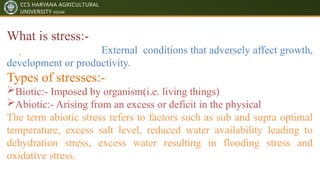 Plants Response to Abiotic Stresses pptx by ankit dhillon | PPTX
