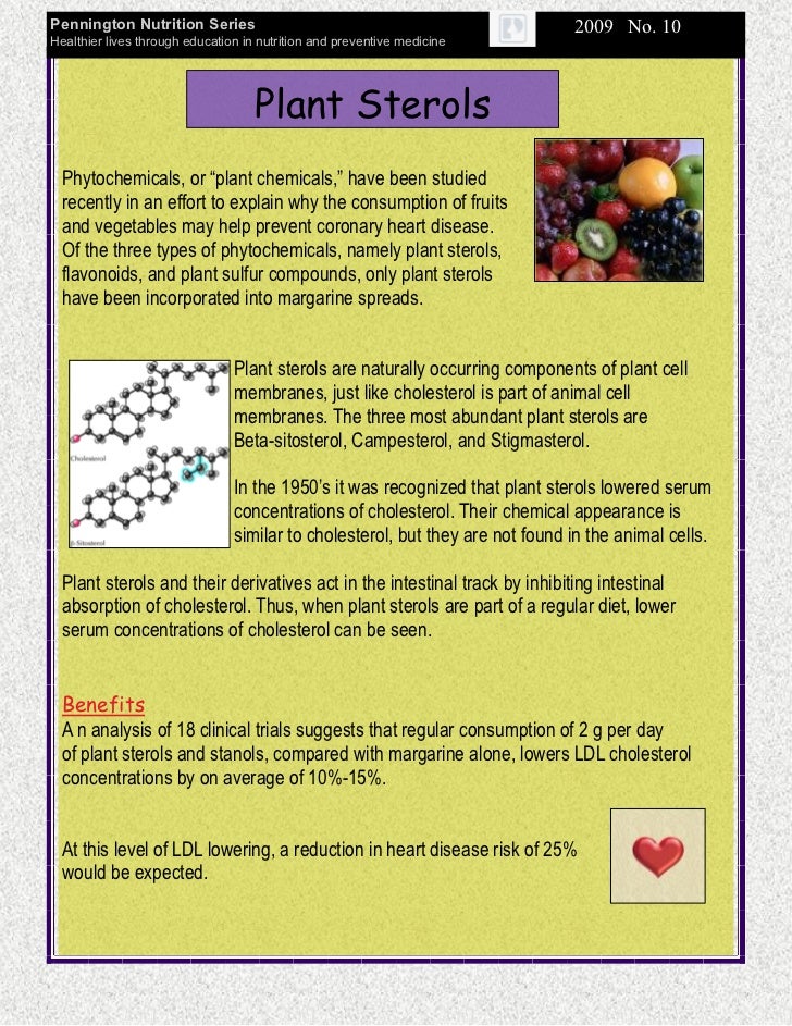 Plant Sterols Are Good For You