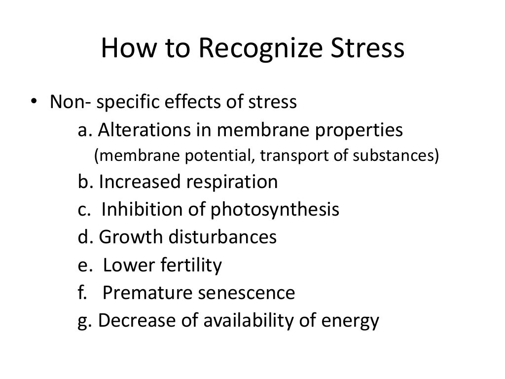 Plants under stress