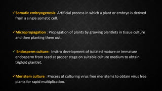 Plant tissue culture in crop Improvement | PPTX