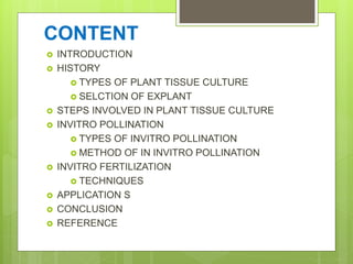 Plant tissue culture | PPTX