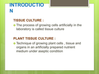Plant tissue culture | PPTX