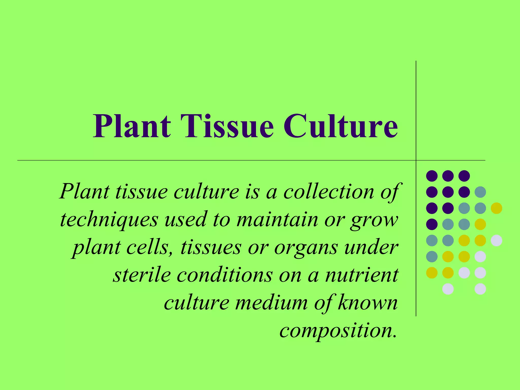 Plant Cell And Tissue Culture Techniques