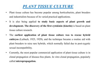 Plant tissue culture techniques | PPTX