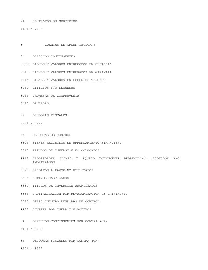Plan unico de cuentas colombia