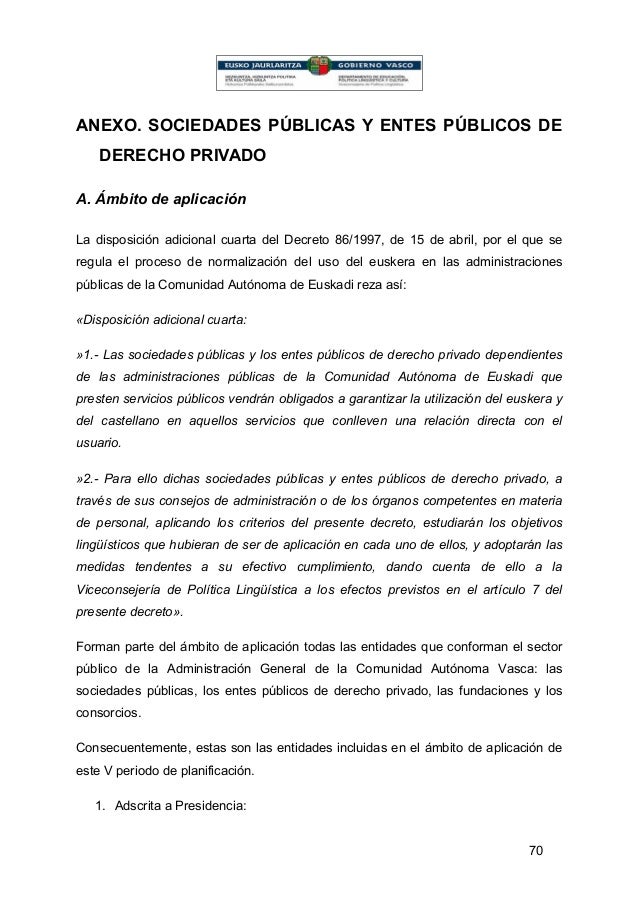 Plan General De Normalizacion Del Uso Del Euskera