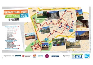 Le plan de l'Urban Trail d'Arras