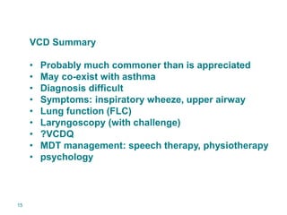 Vocal cord dysfunction | PPTX