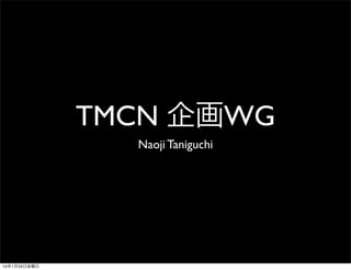 TMCN 企画WG
Naoji Taniguchi

14年1月24日金曜日

 
