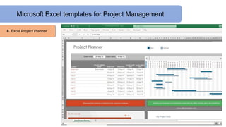 Microsoft Excel templates for Project Management
8. Excel Project Planner
 