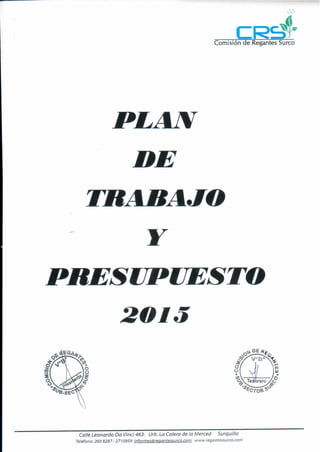 Plan y presupuesto 2015