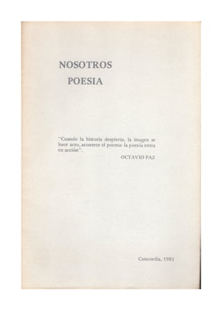 Plaqueta Nosotros Poesia 1981