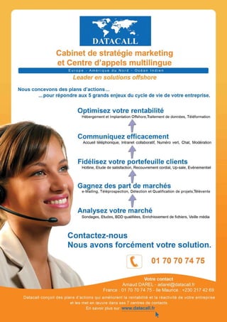 Cabinet de Stratégie marketing et Centre d'appels multilingue