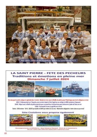 22
Nos petits porteurs de maquettes lors de la Saint-Pierre 2023
 