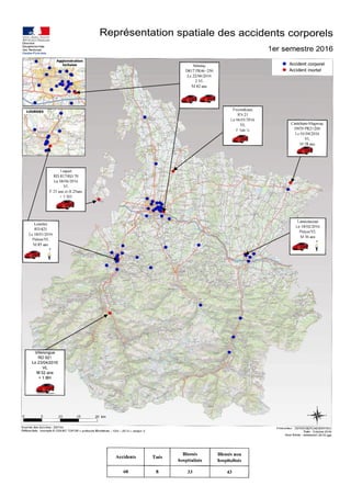 Observatoire de la securite routiere dans les Hautes-Pyrenees pour le 1er semestre 2016