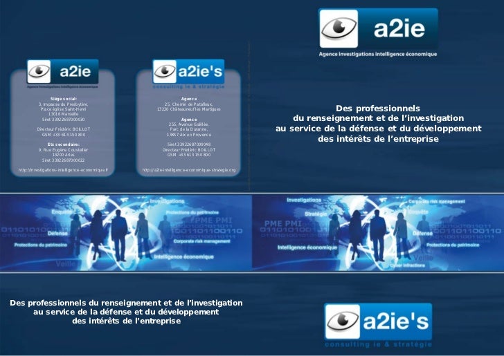Plaquette 2012 A2ie Cabinet Investigations Intelligence ...