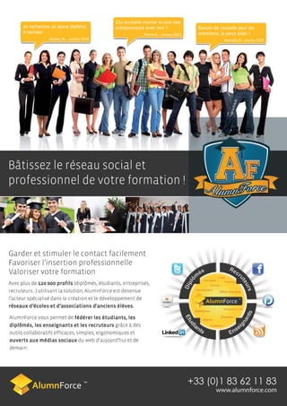 AlumnForce votre réseau social professionnel pour vos étudiants anciens diplômés et recruteurs !