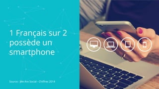 1 Français sur 2
possède un
smartphone
Source : We Are Social - Chiffres 2014
 