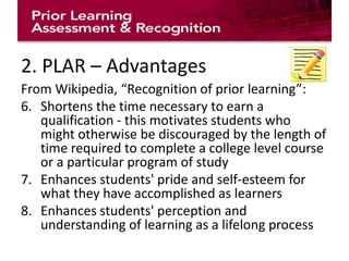 Introduction to Prior Learning Assessment and Recognition | PPTX
