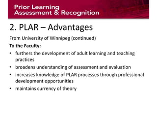 Introduction to Prior Learning Assessment and Recognition | PPTX
