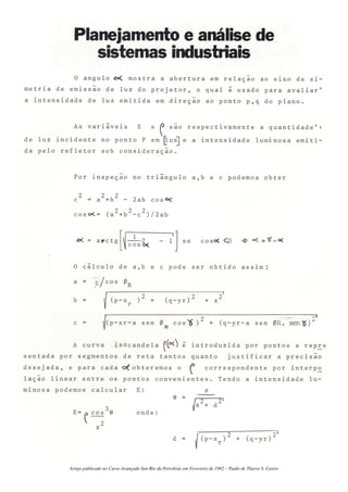 Artigo publicado no Curso Avançado Sen-Rio da Petrobrás em Fevereiro de 1982 – Paulo de Tharso S. Castro